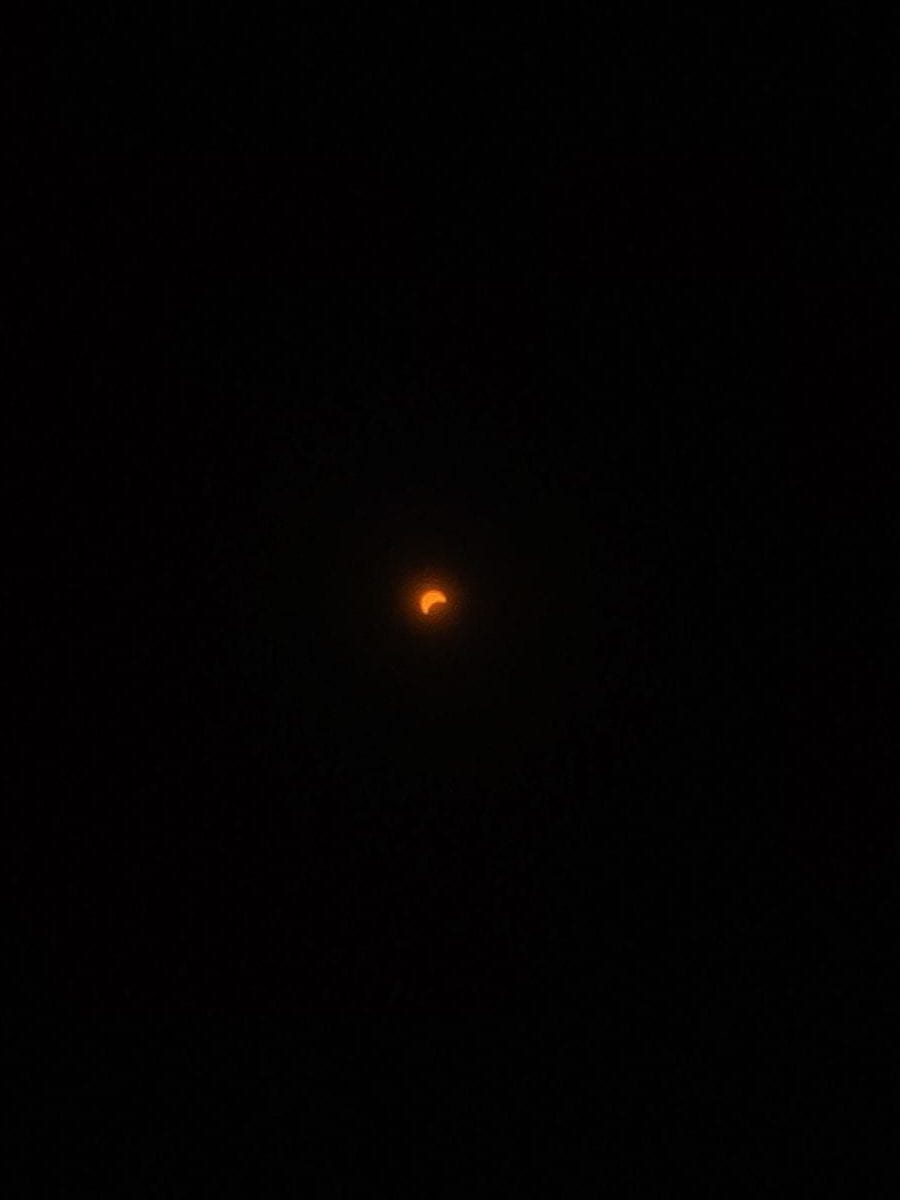 The start of the solar eclipse